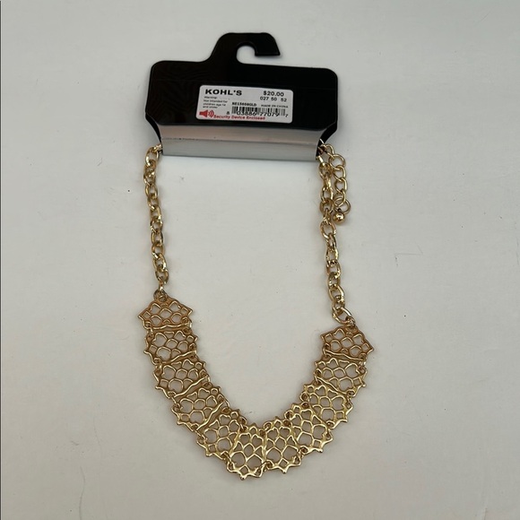 Apt. 9 Gold Filigree Necklace Statement Piece - Picture 3 of 4